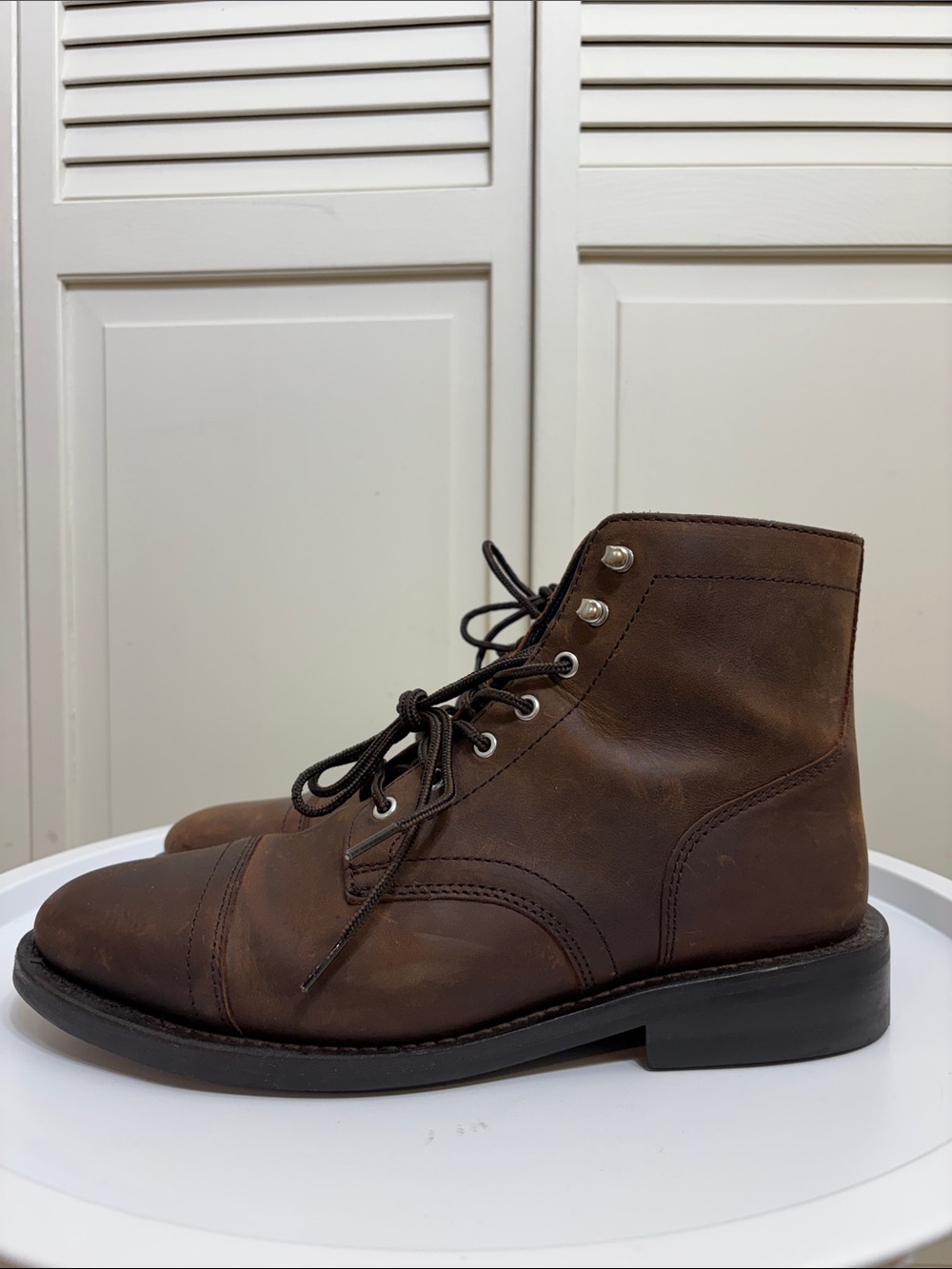 Thursday Boots Captain Brown Classic Rugged Resilient Leather Cap Toe Boots Sz 9